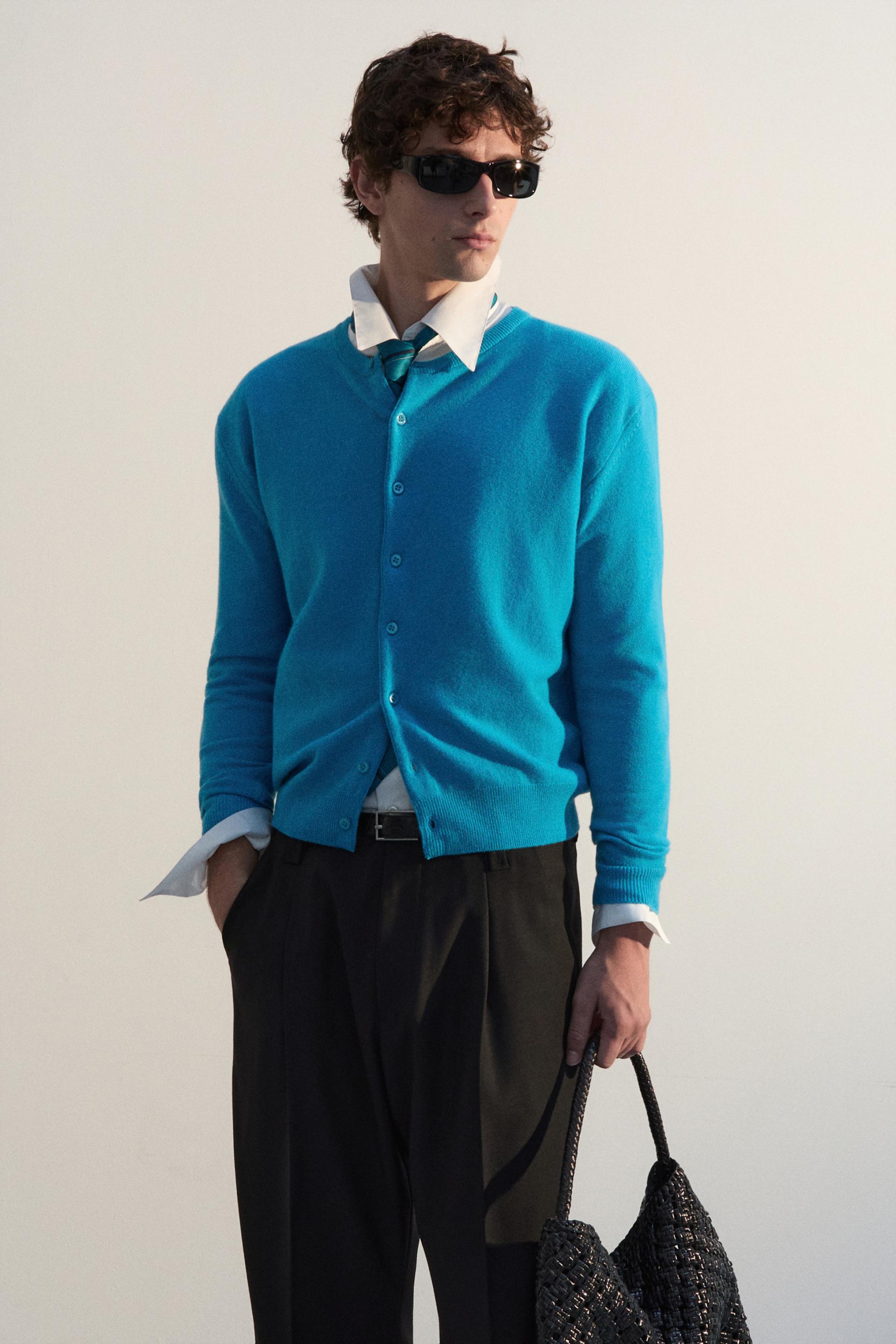 MERINO CLASSIC CARDIGAN TURQUOISE
