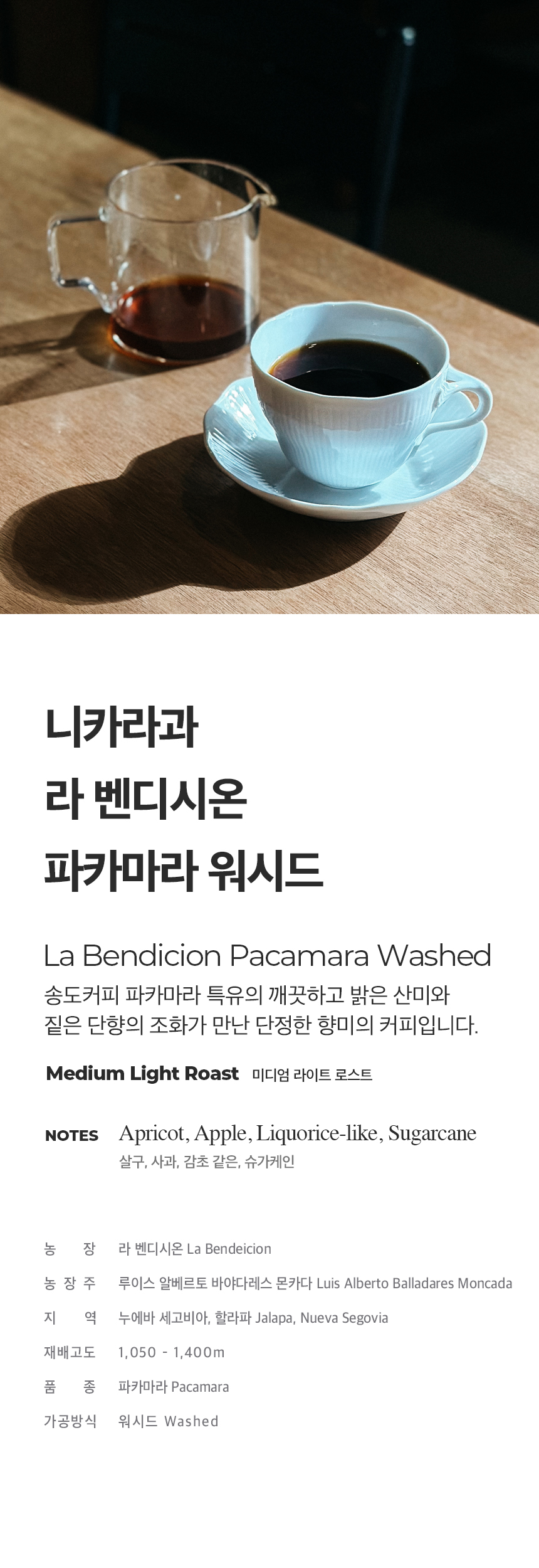 니카라과 라 벤디시온 파카마라 워시드 _ 8월 15일 로스팅