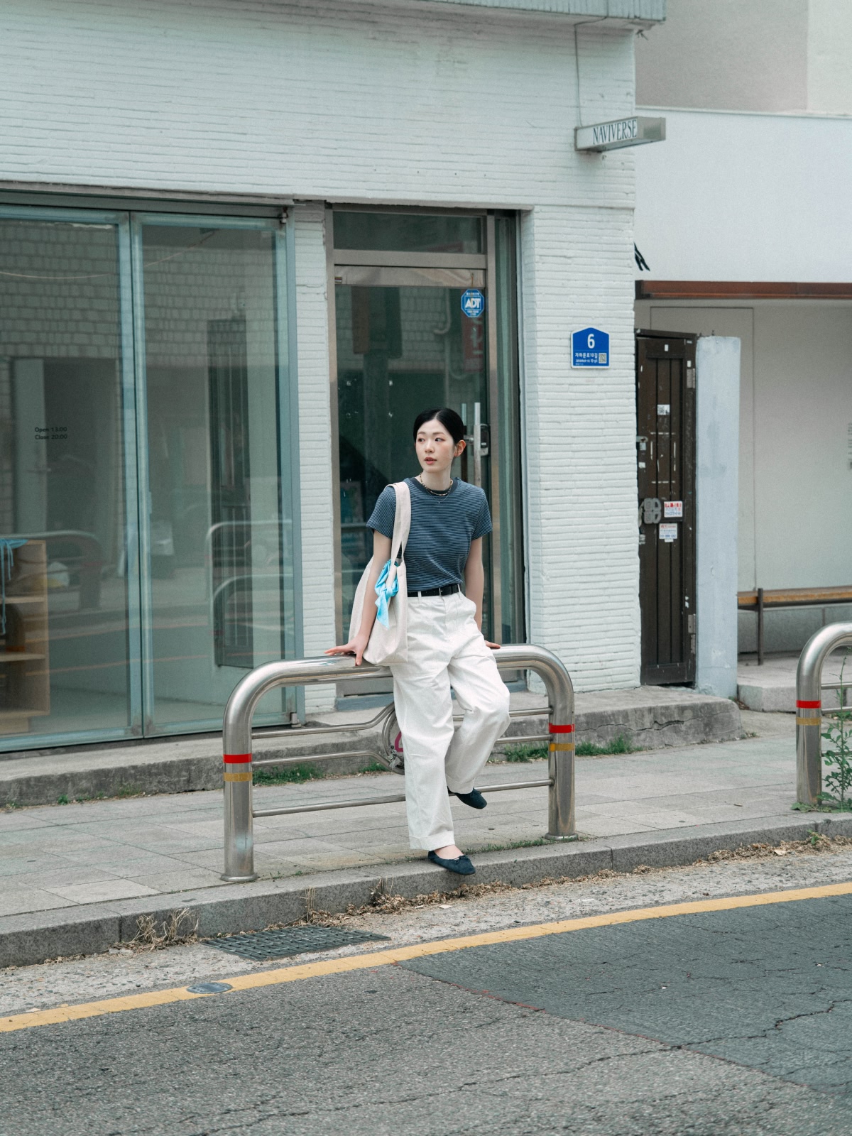 Classic Stripe Tee (Light Blue)