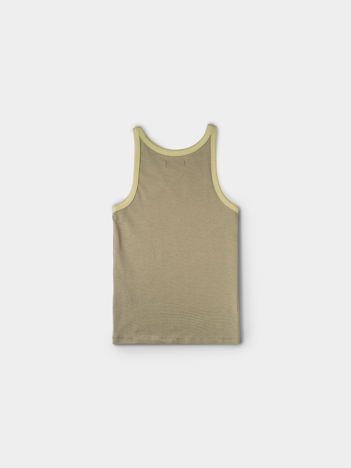 U-neck Sleeveless Top (Stripe Olive)