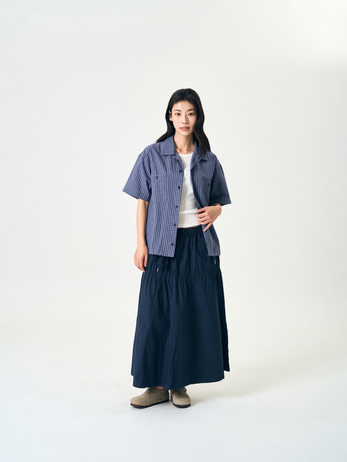 Light String Tiered Skirt (Navy)