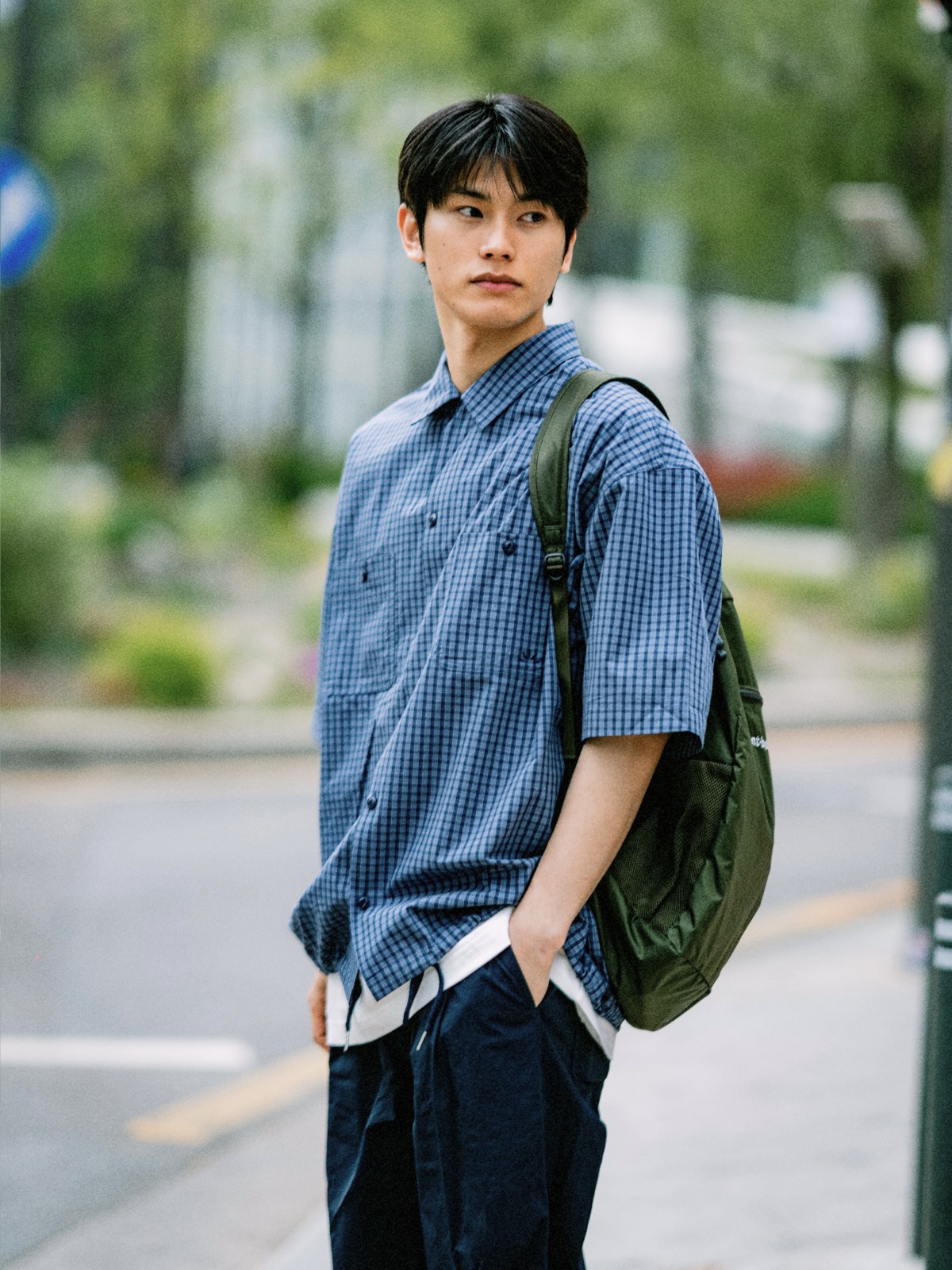 (Set) Collar Check Shirts & 2way Cargo Pants