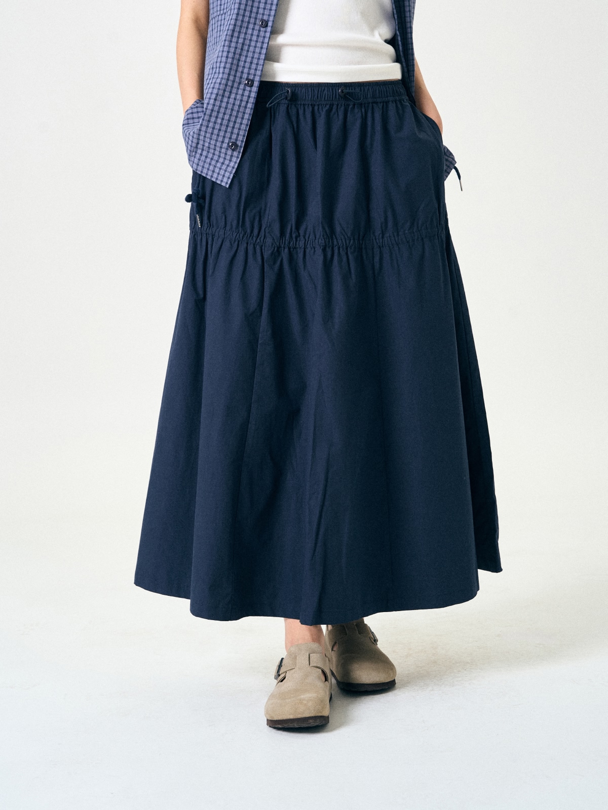 Light String Tiered Skirt (Navy)