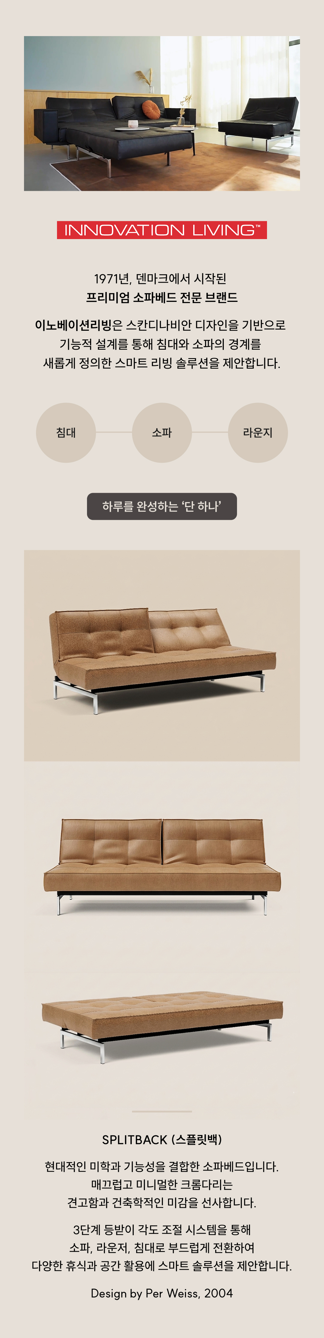 이노베이션리빙 스플릿백 소파베드