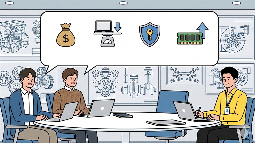 자동차 부품 제조사 기업의 노트북 니즈 상담