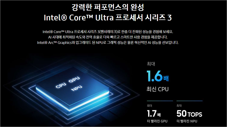 삼성 갤럭시북6 프로 노트북 CPU, GPU, NPU 설명
