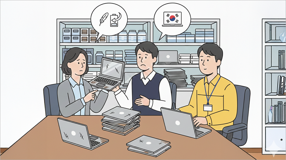 기업의 노후 된 노트북을 최신 모델로 교체하려는 IT 솔루션 상담