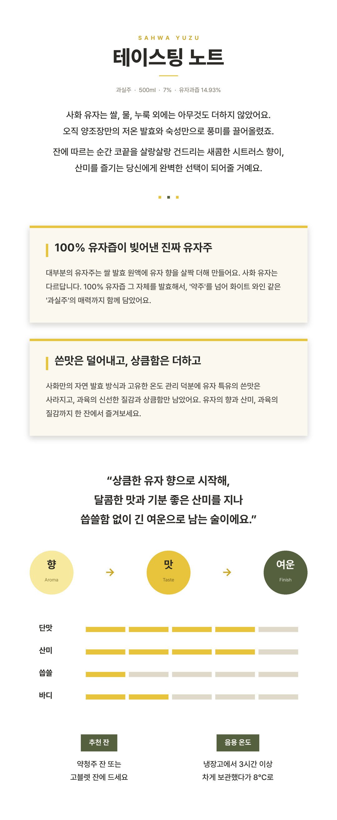 [전통주] 사화 유자