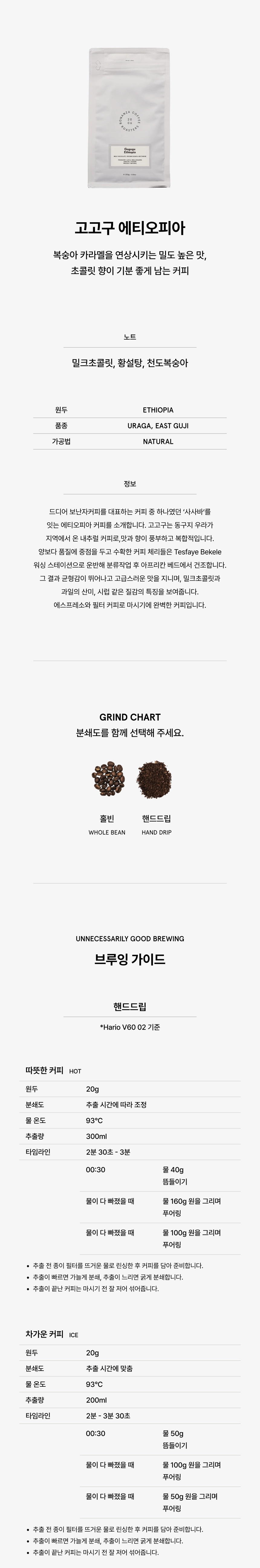 [보난자커피] 고고구 에티오피아 원두 250g