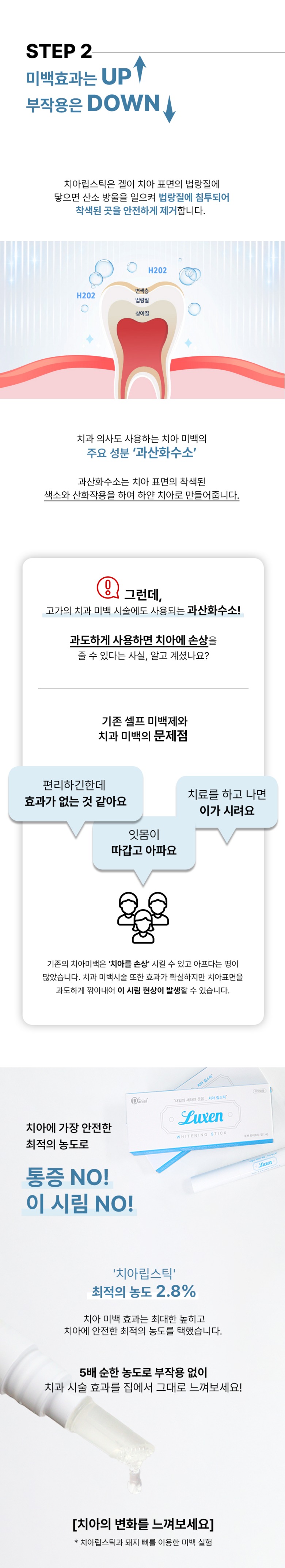 [전참시 화제템] 루젠 셀프 치아 미백 스틱 4g 1개 (2주일 프로그램) 화이트닝 착색제거 치아메이크업