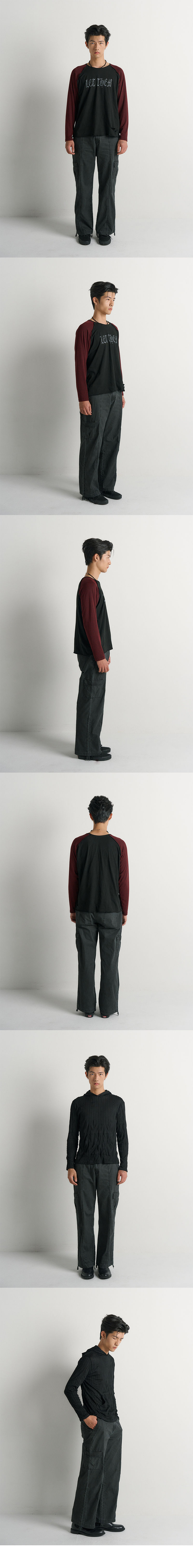Adjustable Capri Cargo Pants Washed Charcoal