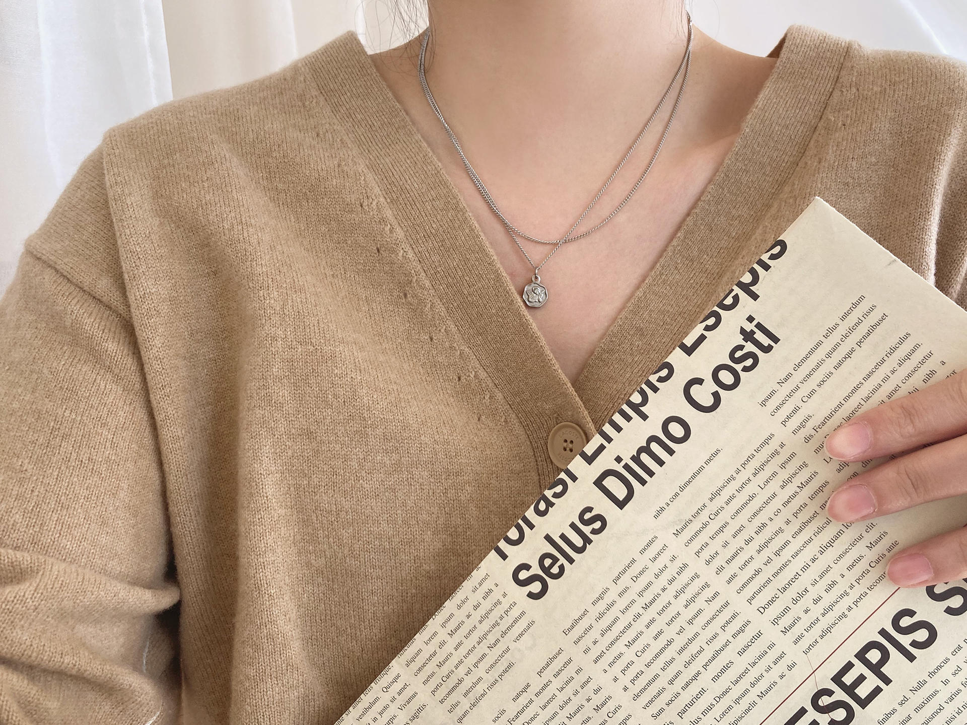 무배][Surgical] 써지컬 두줄 빈티지코인 큐피트 스몰 팬던트 목걸이 : 함초롬·HAMCHOROM