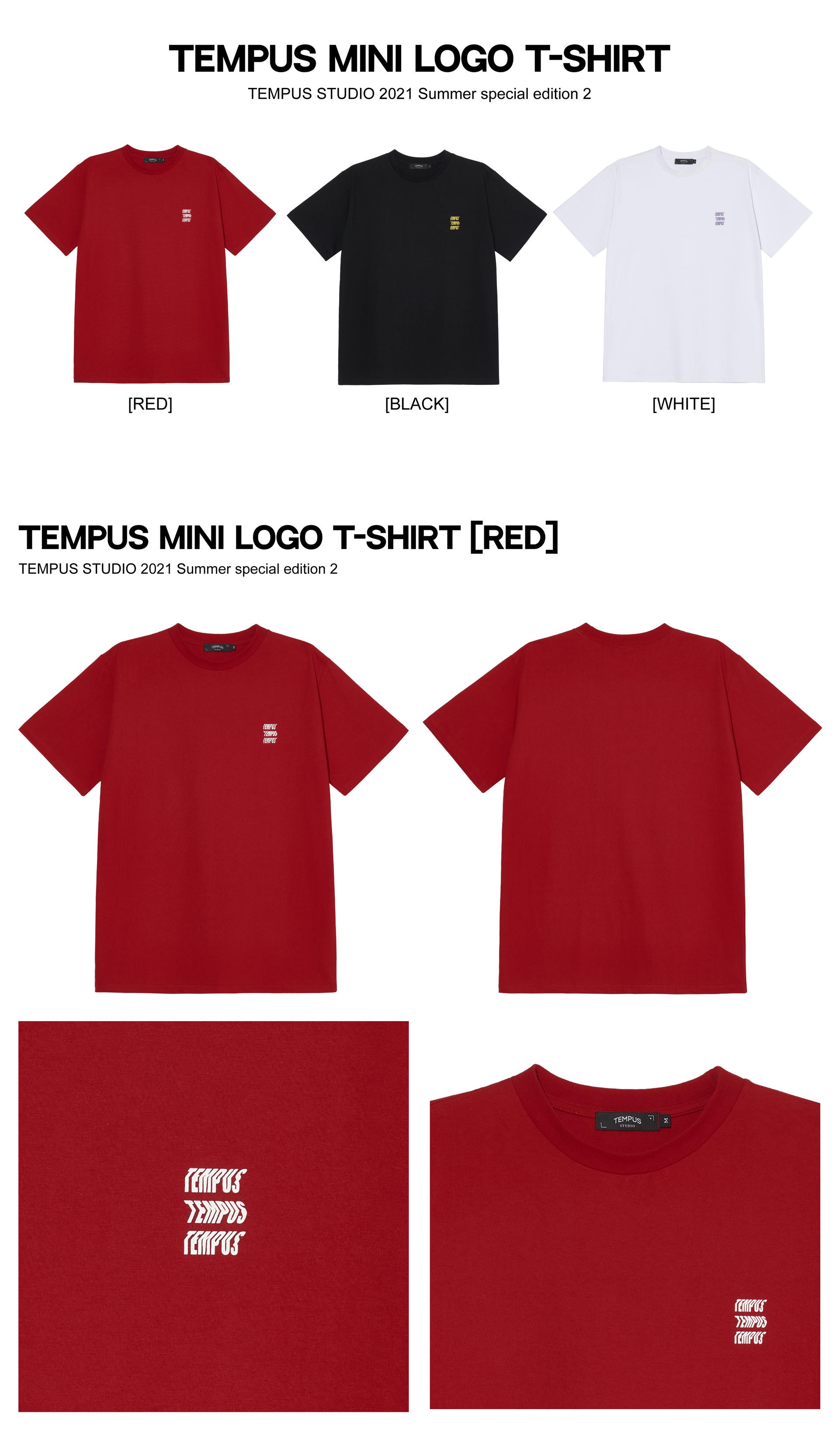 TEMPUS MINI LOGO T-SHIRT [RED] : 템푸스 