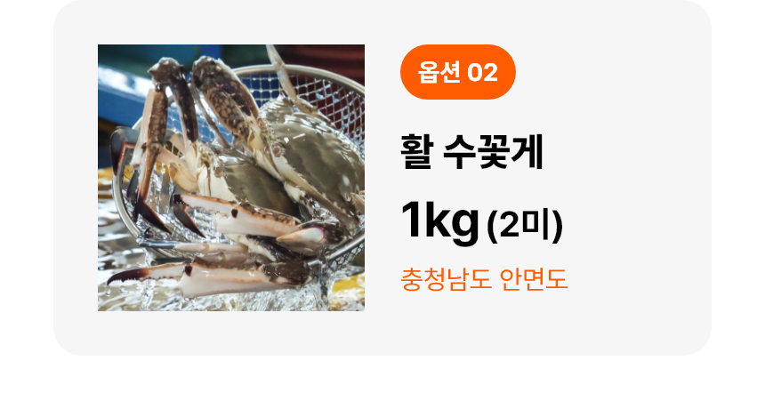 안면도 활 숫꽃게 제철 생물 냉동 꽃게 1kg