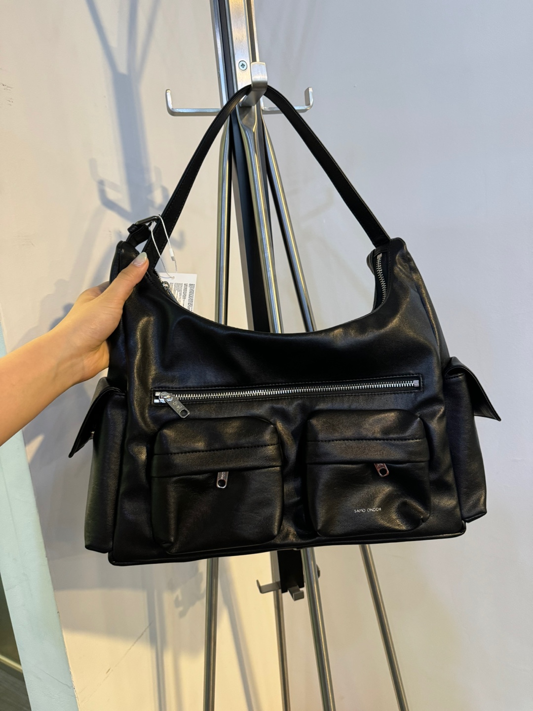 포켓 머그백 pocket mug bag L nappa black : SAMO ONDOH