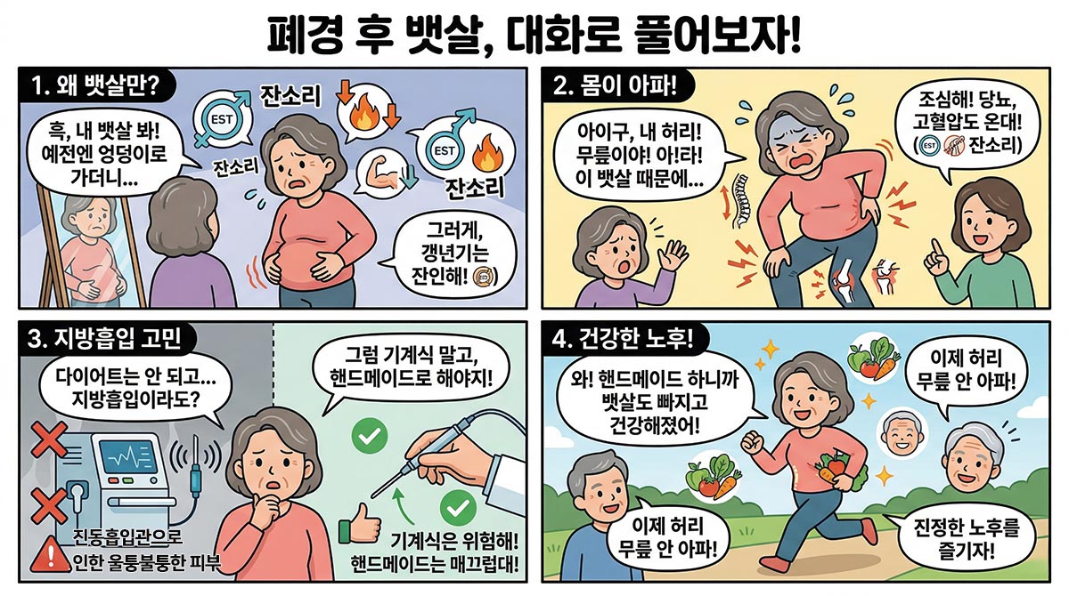 폐경후 뱃살 원인과 해결 방법