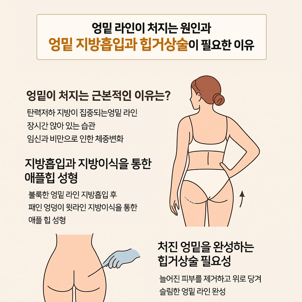 엉밑 지방흡입과 힙거상술 필요한 이유