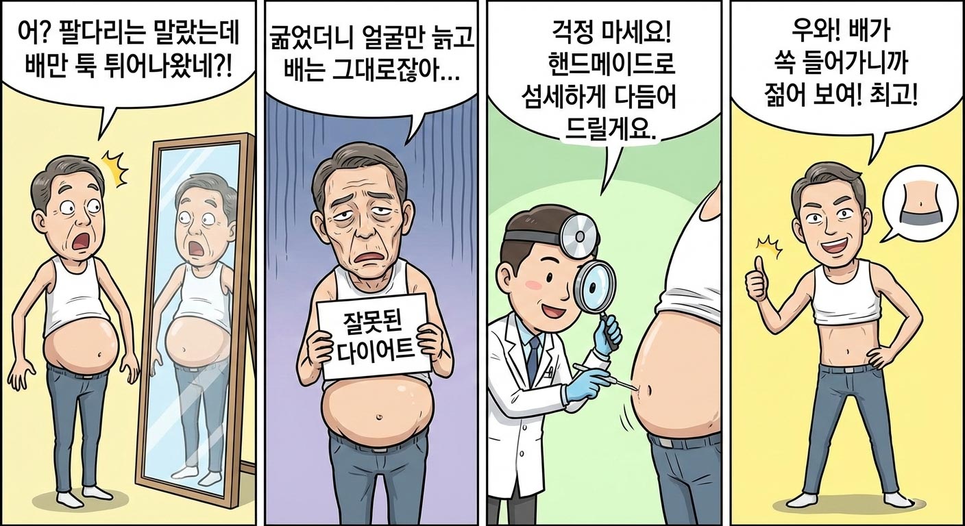 뱃살이 튀어나오는 원인과 개선 방법