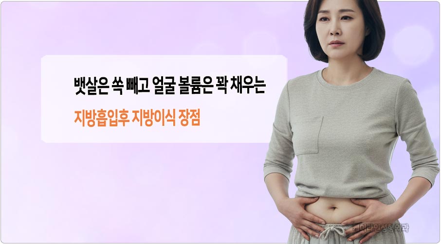 뱃살 지방흡입 후 얼굴 지방이식