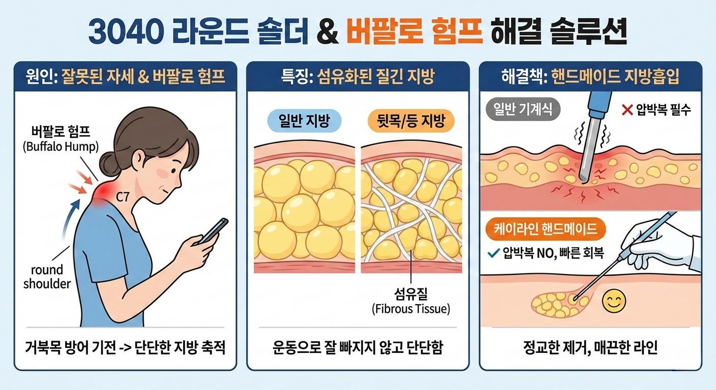 라운드 숄더와 험프 제거를 위한 지방흡입