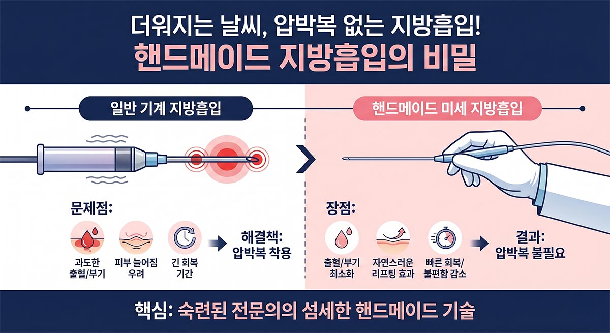 압박복 없는 핸드메이드 지방흡입
