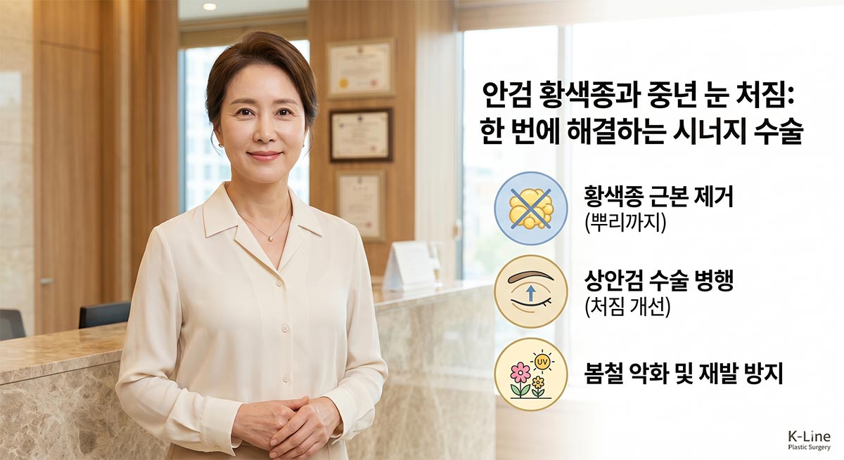황색종과 눈꺼풀 처짐 동시 개선