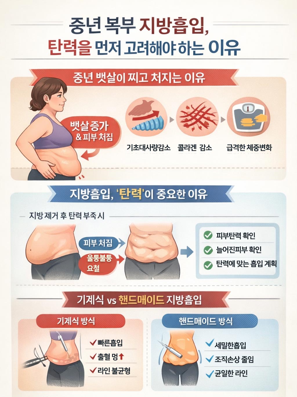 중년 처진 뱃살 체크사항