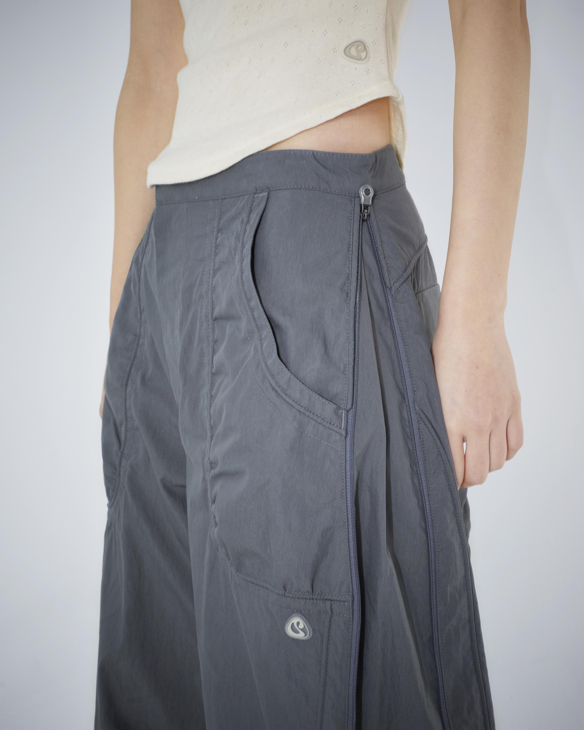 SIDE ZIPPER LINE PANTS GREY - coyseio
