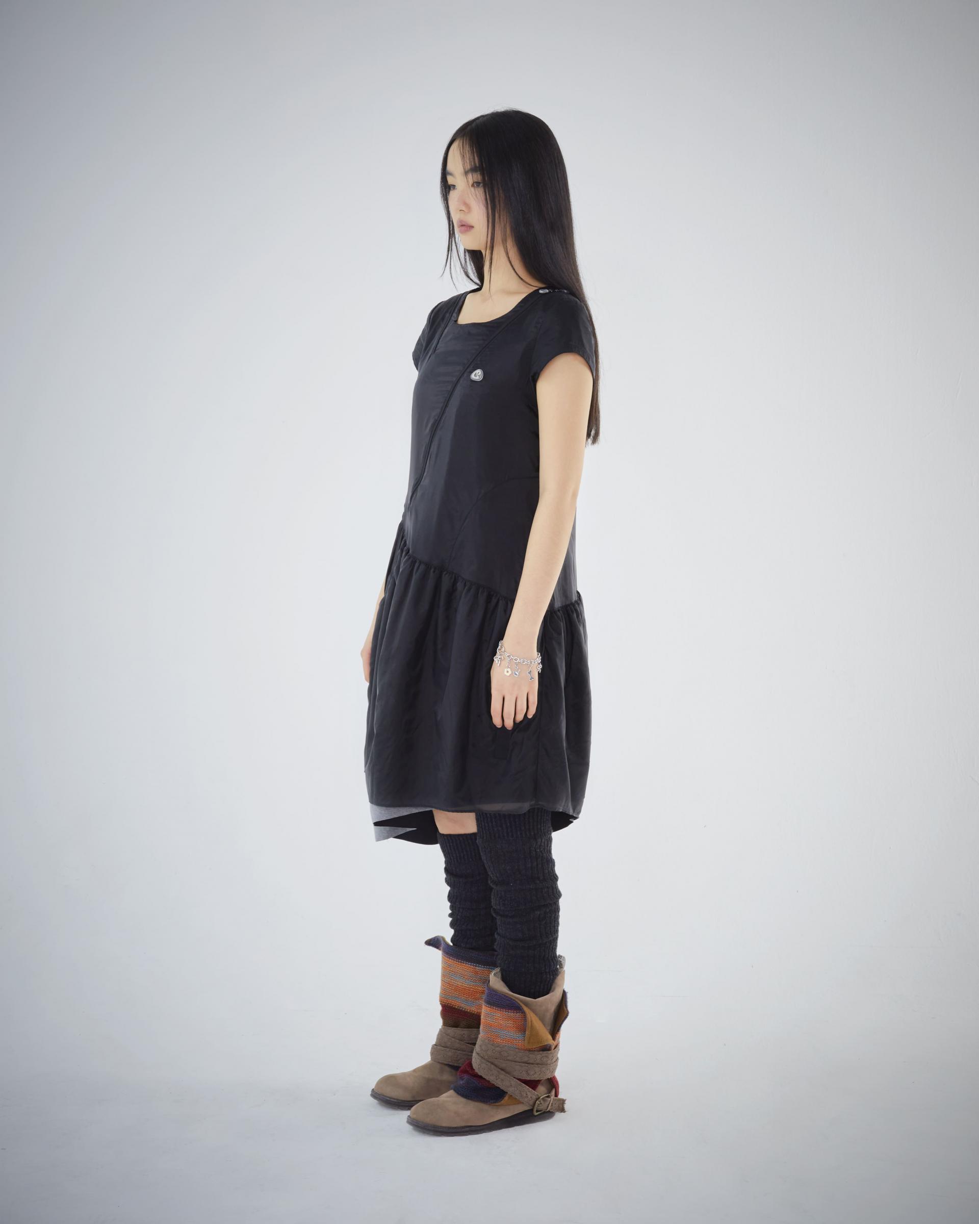 【COYSEIO】 PUFF SHIRRING ONE PIECE ♥2COLOR PUFF SHIRRING ONE PIECE BLACK - coyseio