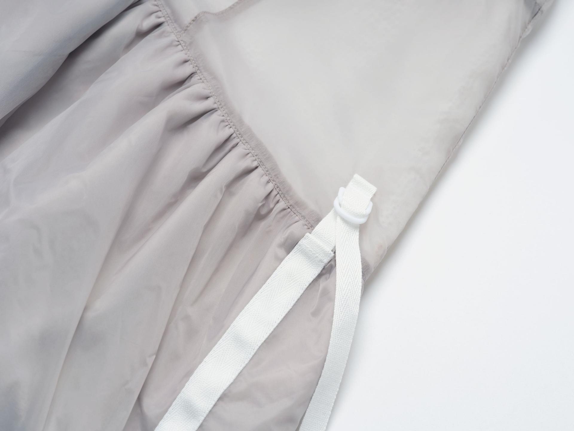 PUFF SHIRRING ONE PIECE PURPLE GREY - coyseio