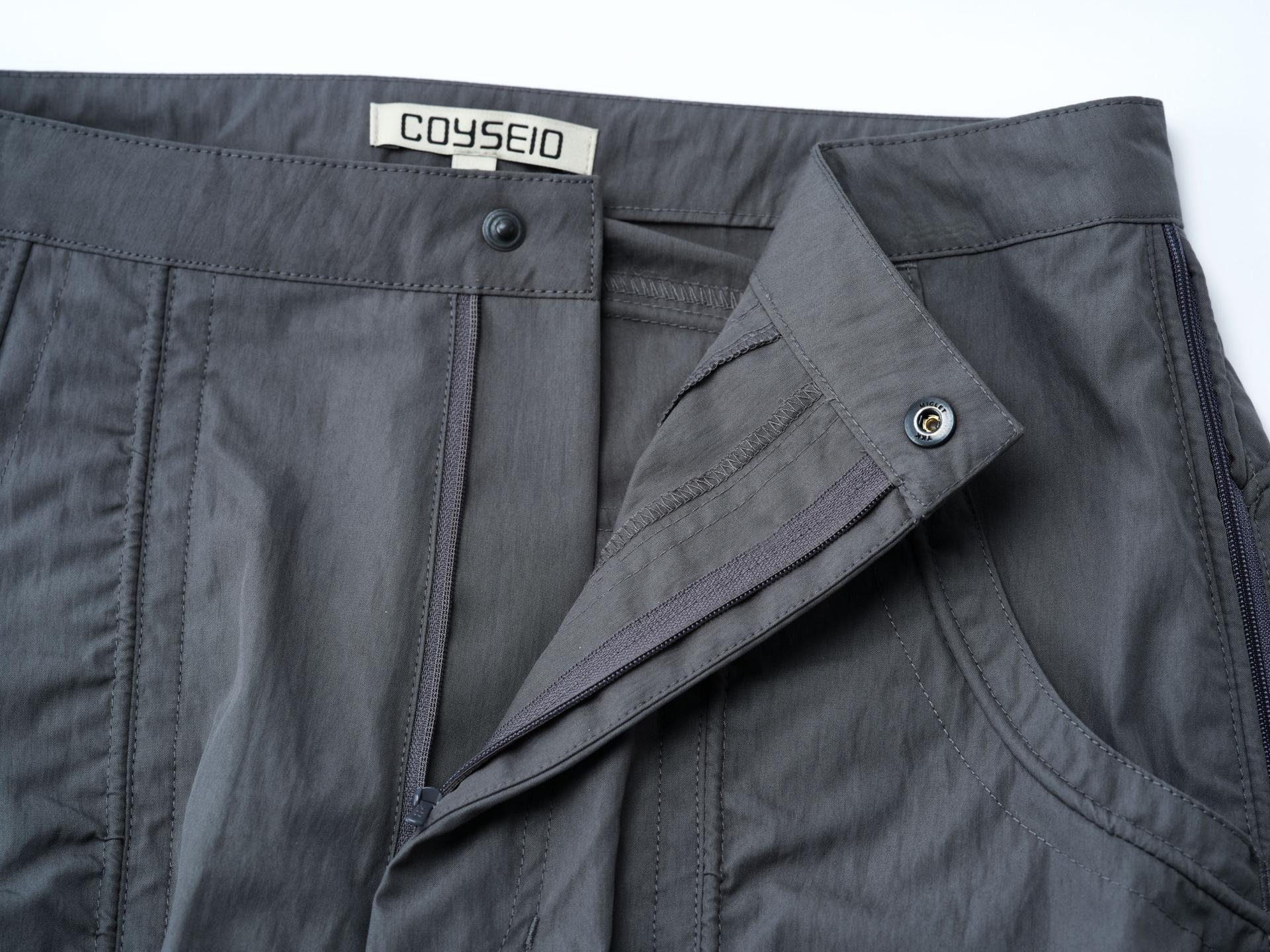 SIDE ZIPPER LINE PANTS GREY - coyseio