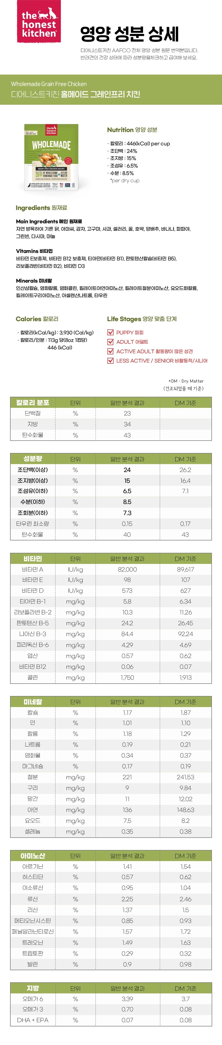 디어니스트키친 탈수건조 그레인프리 치킨 레시피 (907g)