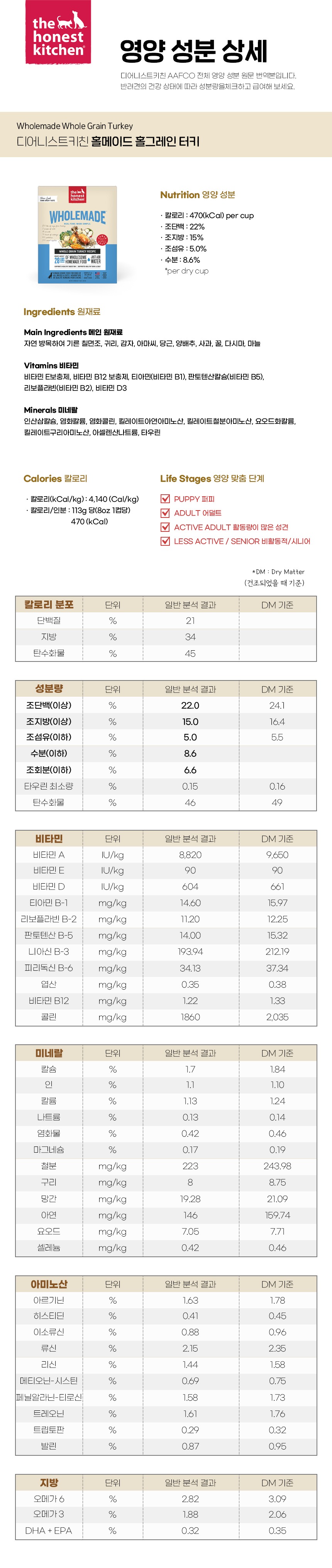 디어니스트키친 탈수건조 홀그레인 터키 레시피 (907g)