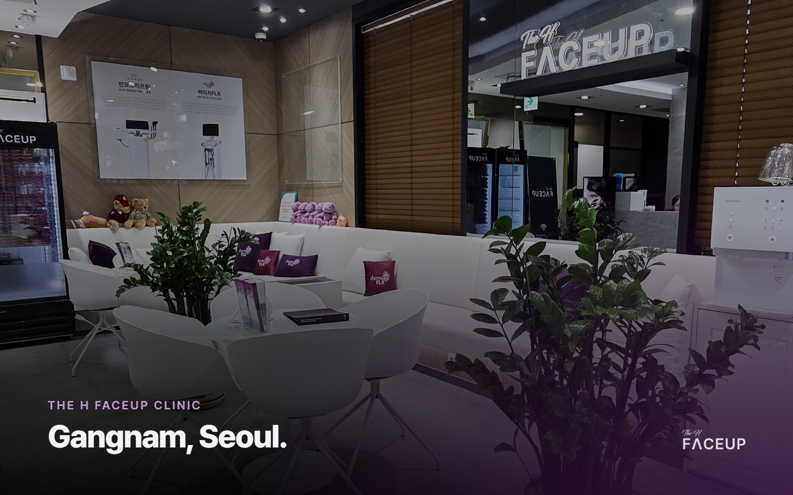 Lounge of The H Faceup Clinic, Thermage FLX clinic in Gangnam Seoul
