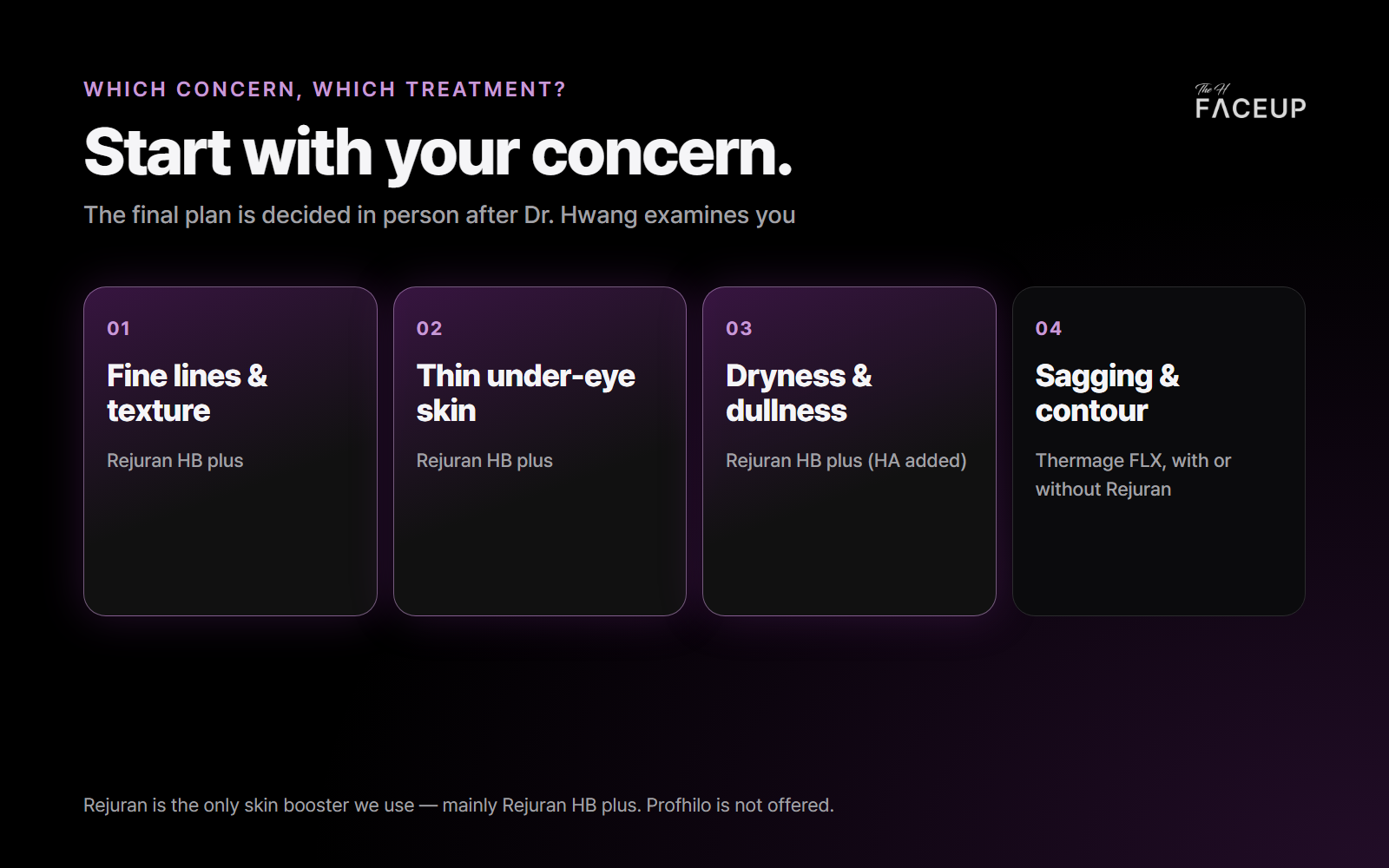 Which skin booster for which concern – fine lines, under-eye, dryness, sagging