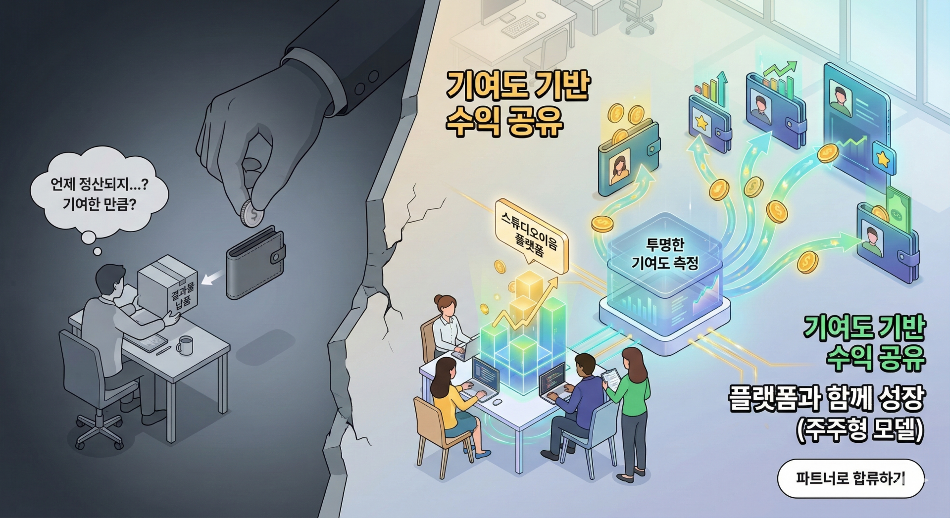 기여도 기반 수익공유 시스템