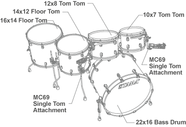 타마 스타클래식 월넛버찌 MPB 4기통 드럼세트 / TAMA Starclassic Walnut Birch(10T,12T,16FT,22BD) _MPB