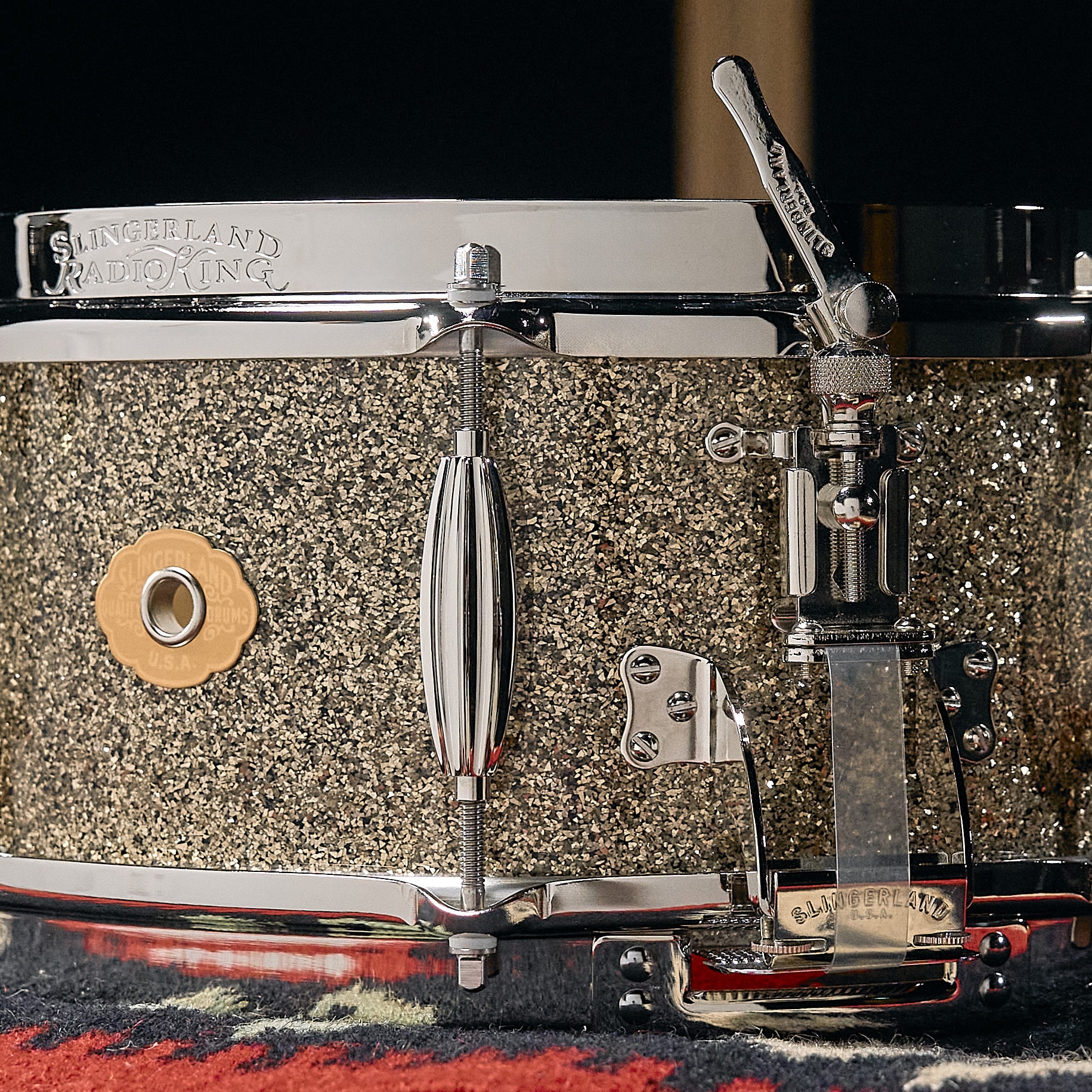 [입고전][예약가능] 슬링거랜드 라디오킹 스네어 드럼 14 x 7 골드 글래스 랩 피니시 Radio King Snare Drum, 7x14″