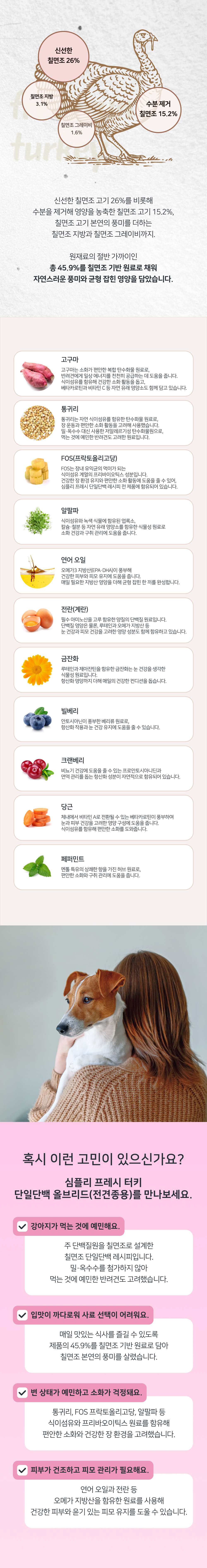 심플리 프레시 터키 단일단백 올브리드 2kg