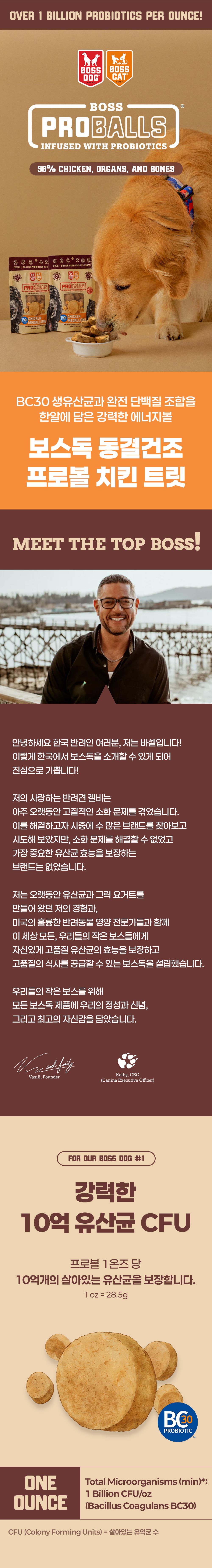 보스독 동결건조 치킨 프로볼 메달리온 트릿 85g