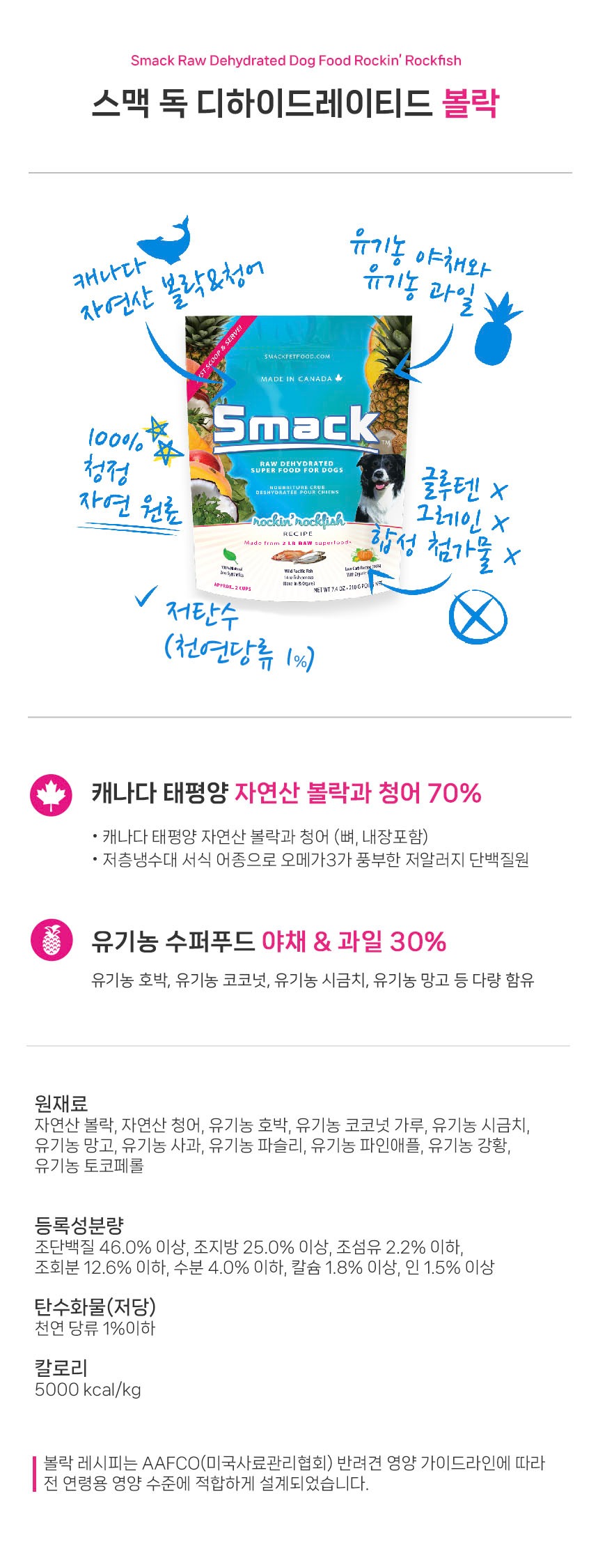 스맥 독 로푸드 볼락 1.5kg