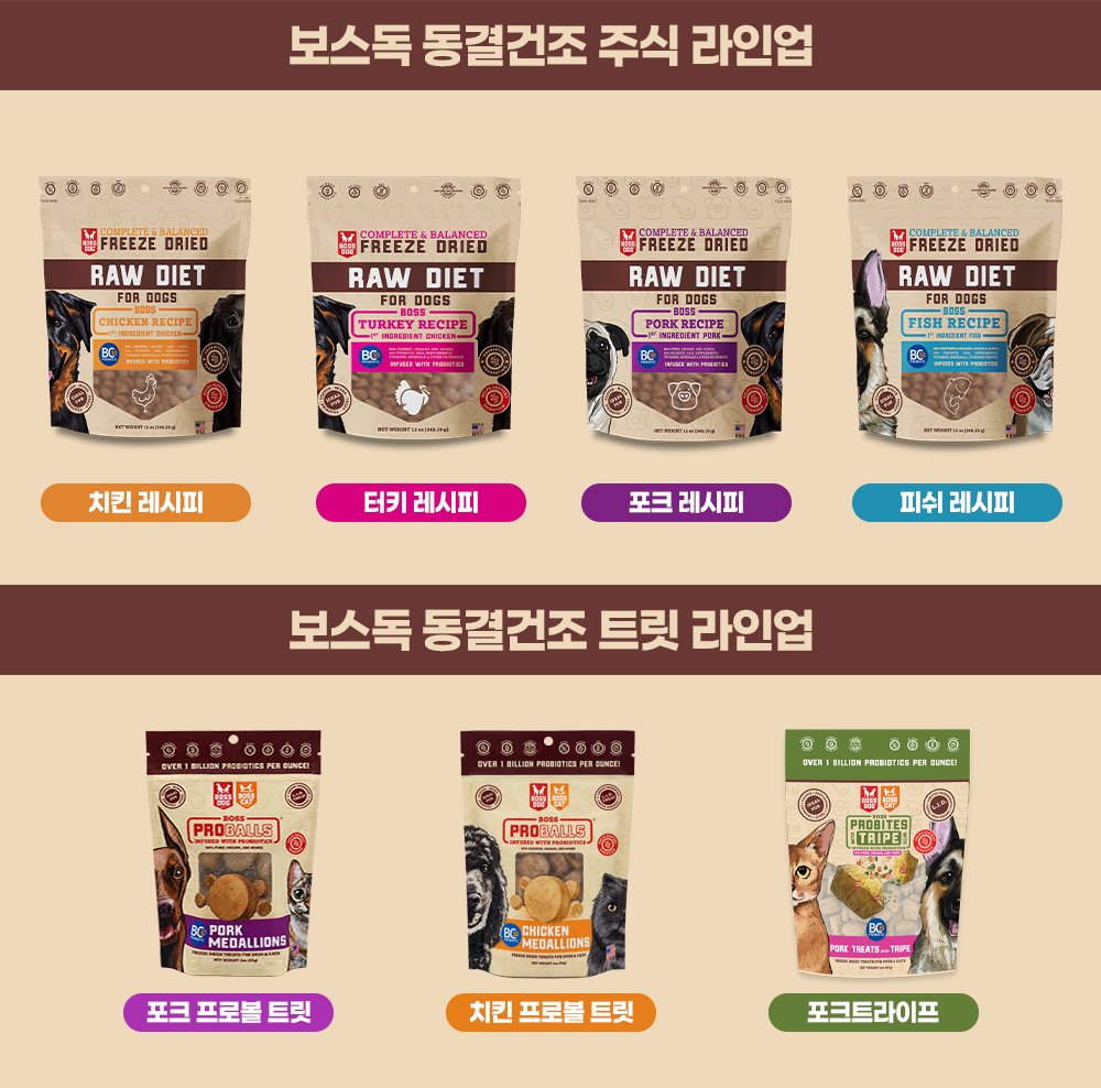 보스독 동결건조 치킨 프로볼 메달리온 트릿 85g