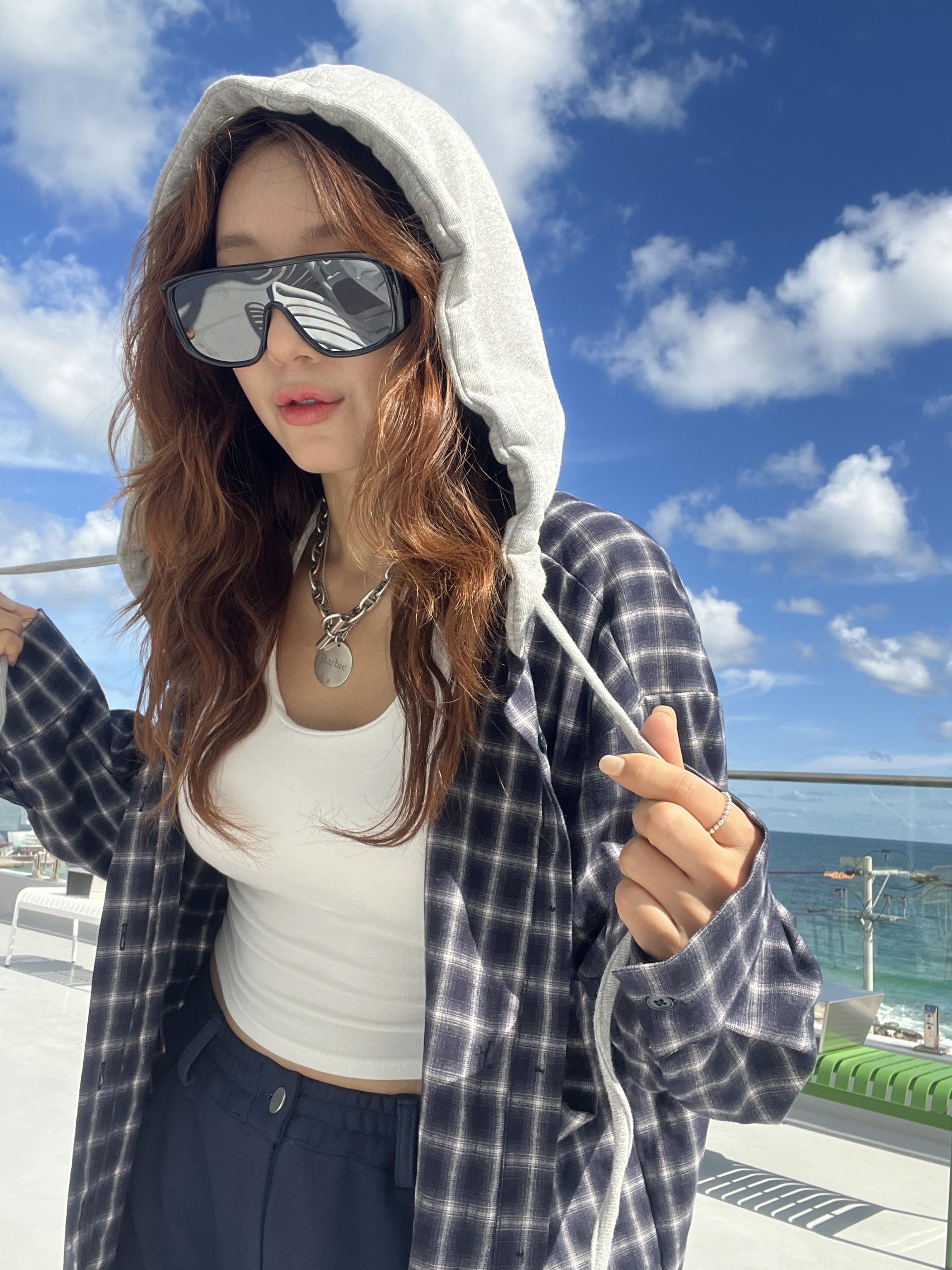 풀후드체크남방