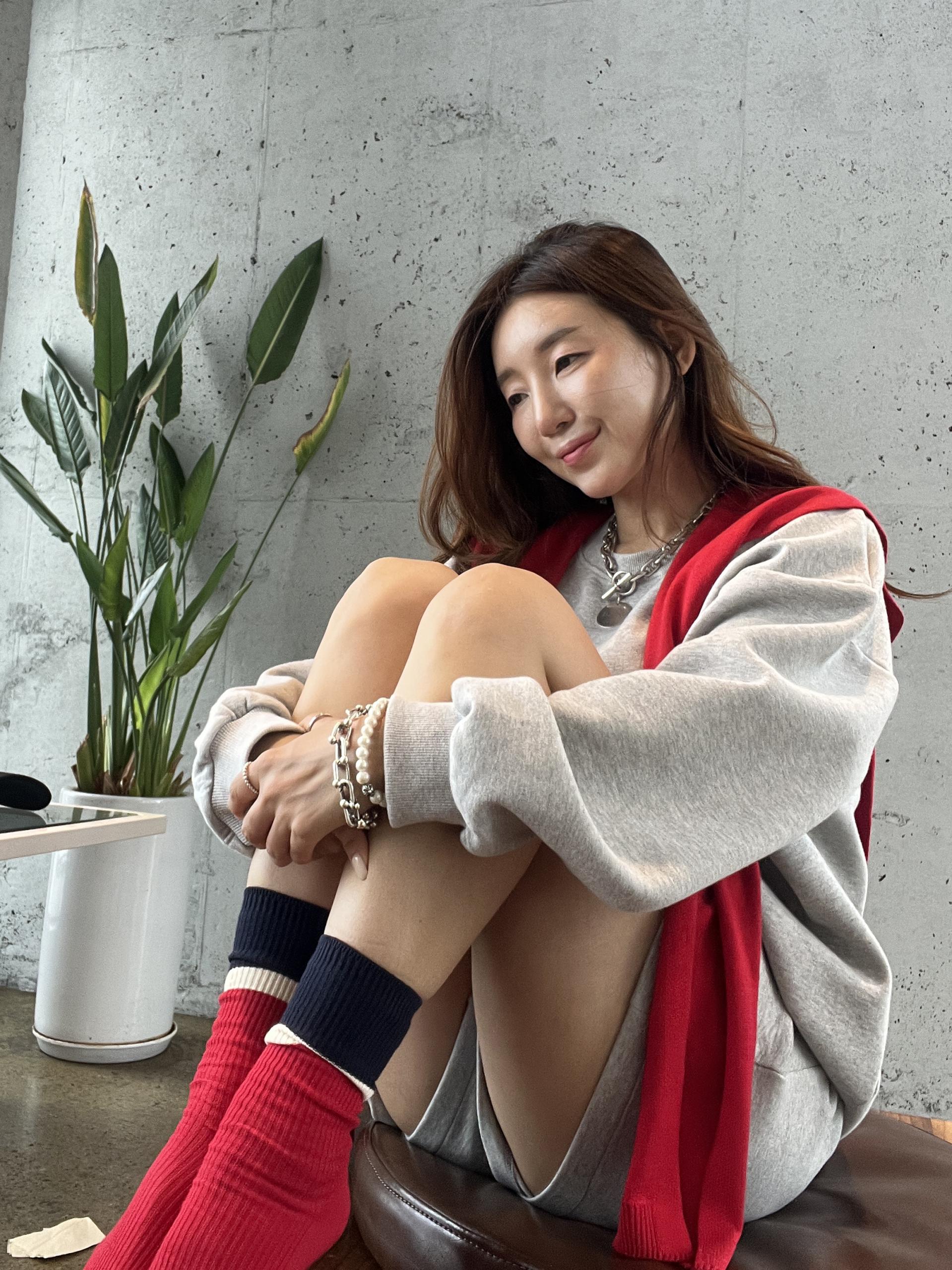 쿠션맨투맨반바지세트