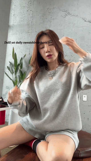 쿠션맨투맨반바지세트