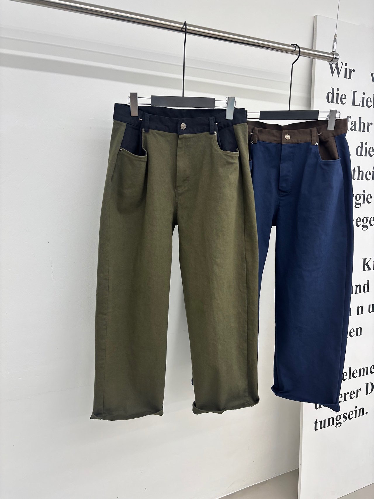 배색큐팬츠