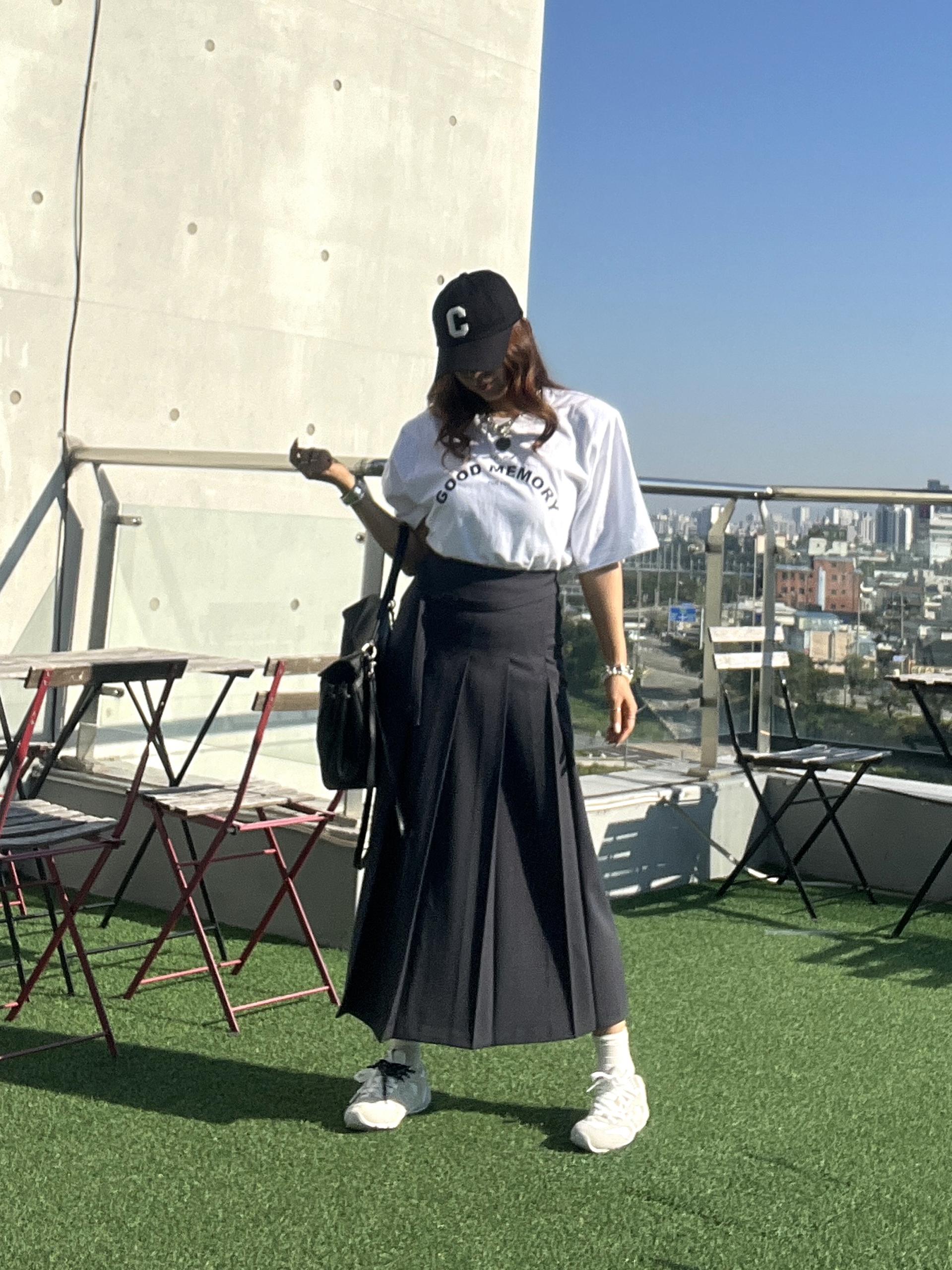 엘린버튼플리츠스커트