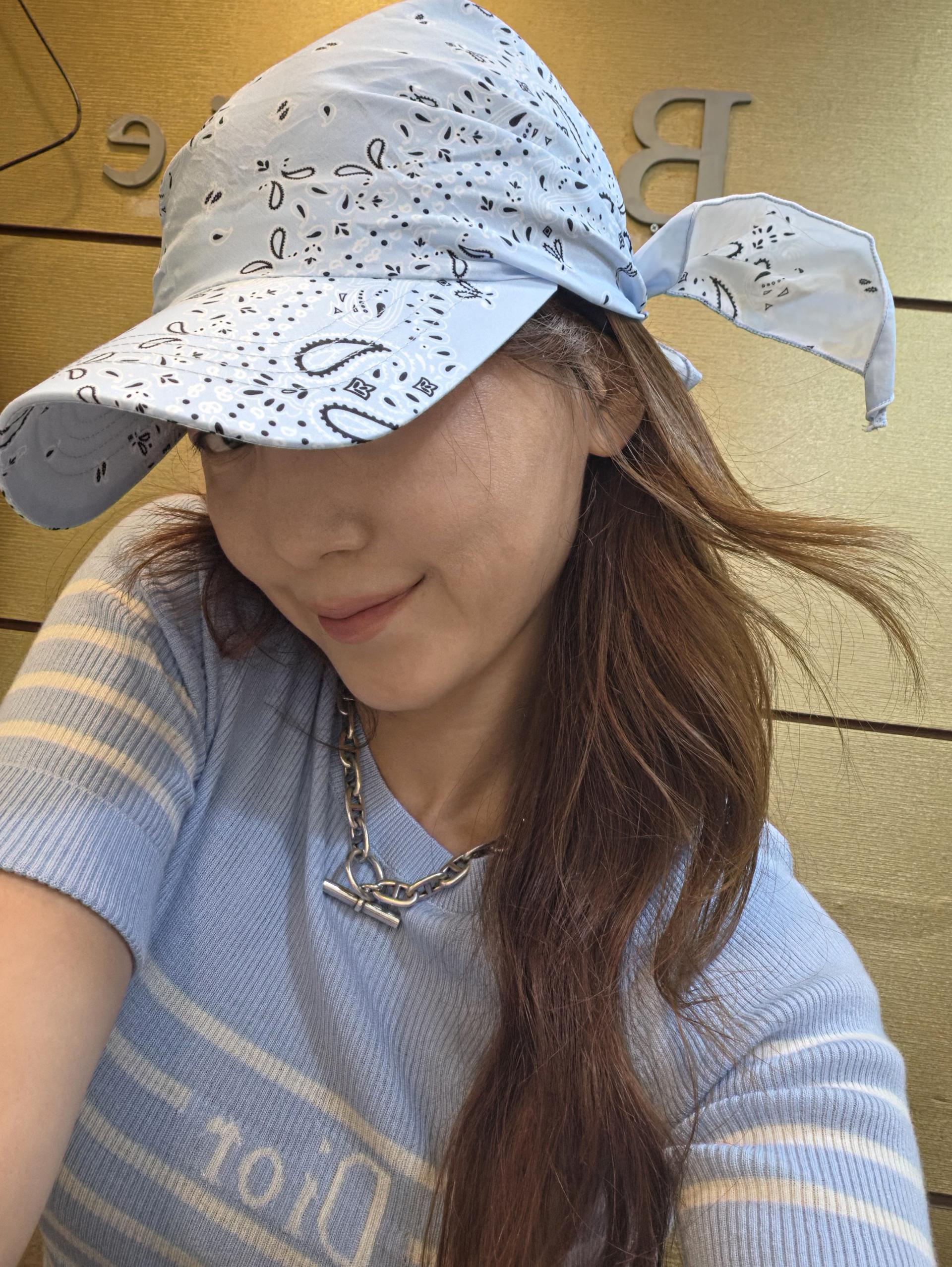 페이즐리반다나 볼캡(네이비지연)
