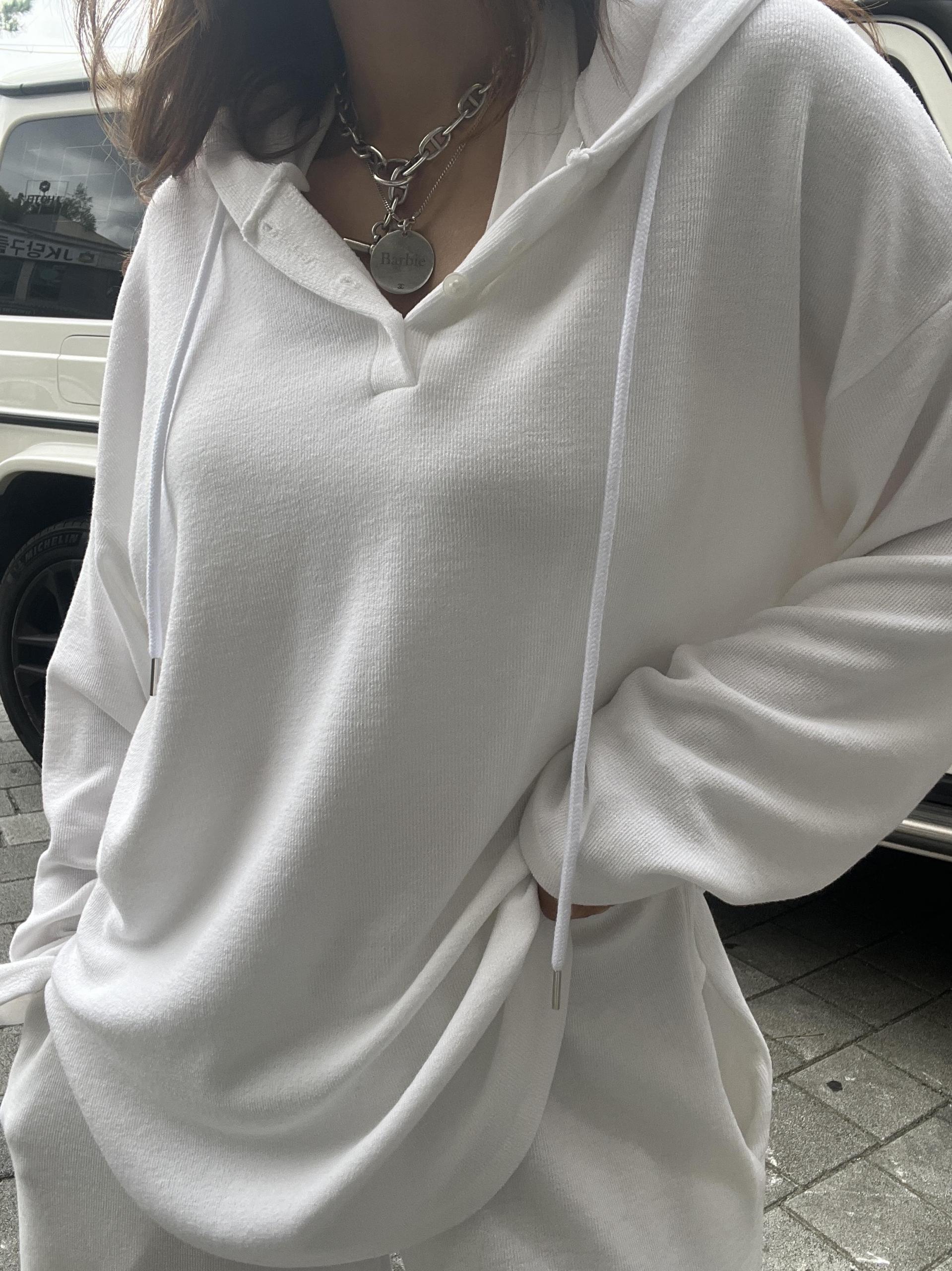 루지단추후드티셔츠