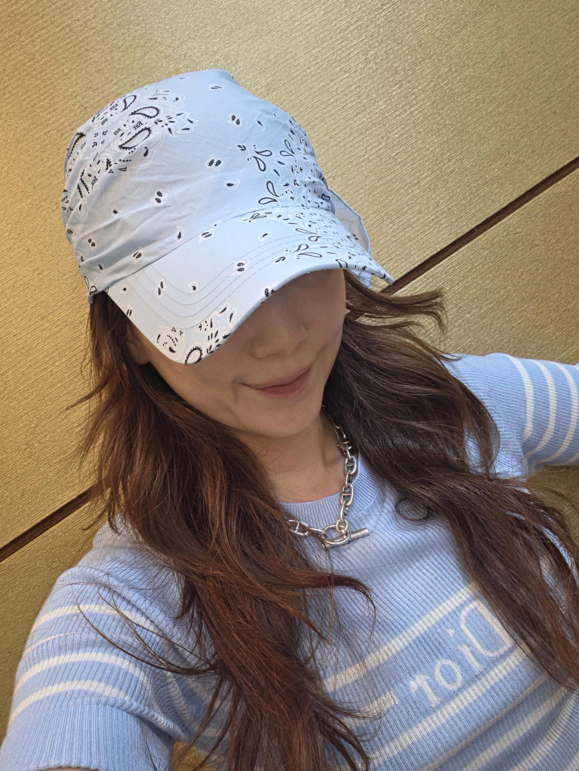 페이즐리반다나 볼캡(네이비지연)